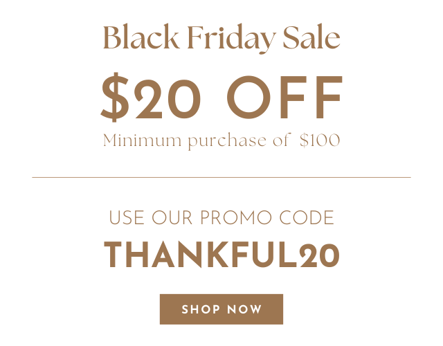 Black Friday Sale $20 off minimum purchase of $100