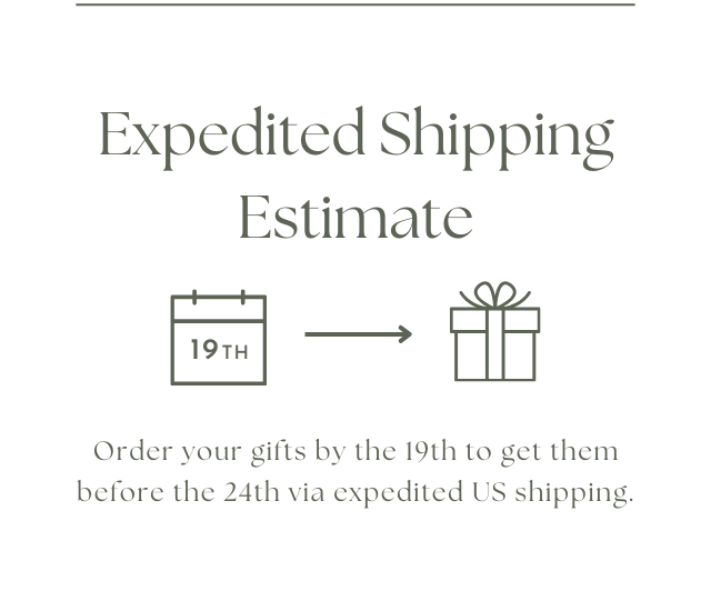 Expedited shipping estimate. Order by the 19th to get them before the 24th via standard US shipping.