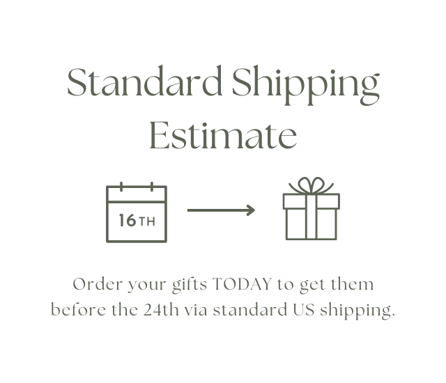 Standard shipping estimate. Order by today to get them before the 24th via standard US shipping.